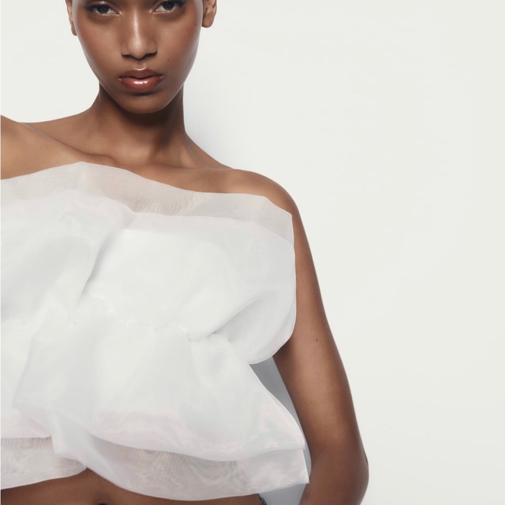 ZARA ORGANZA BANDEAU TOP BLOGGERES FAVORITE - Picture 4 of 9